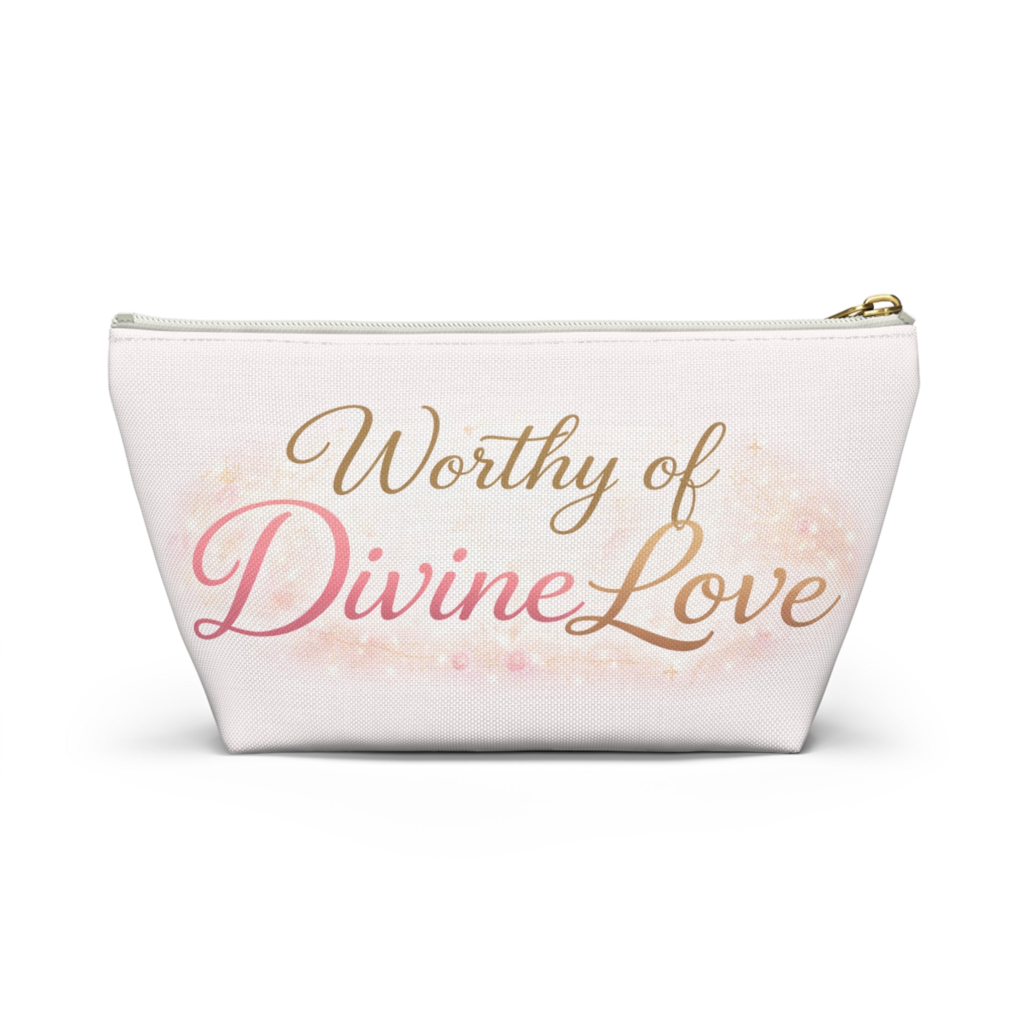Worthy of Divine Love Blush Floral Accessory Pouch